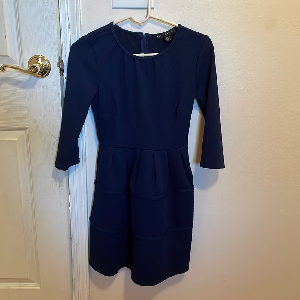 Long sleeve Navy Dress